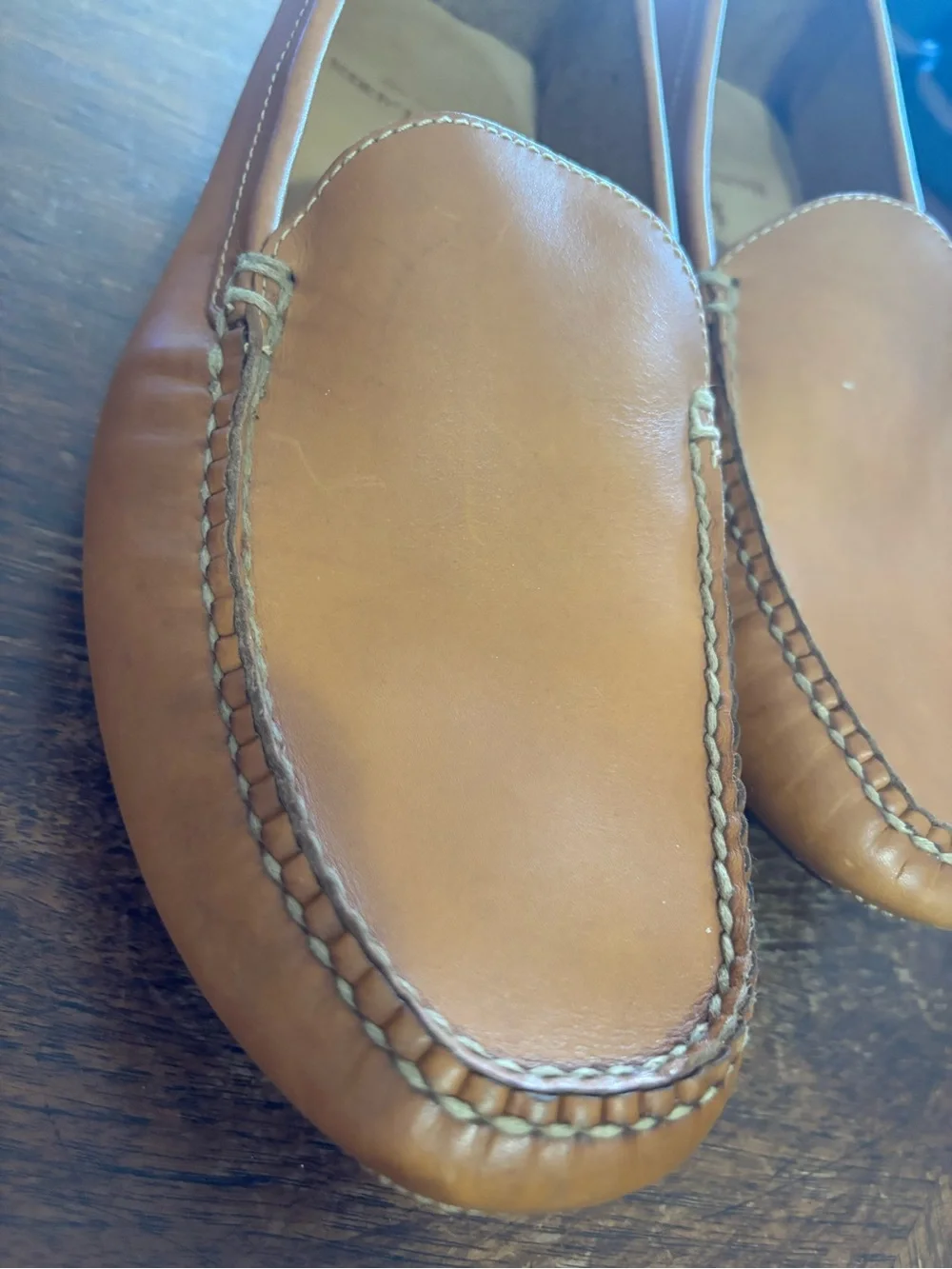 Polo by Ralph Lauren Men’s Cognac Leather Slip-On Loafers
